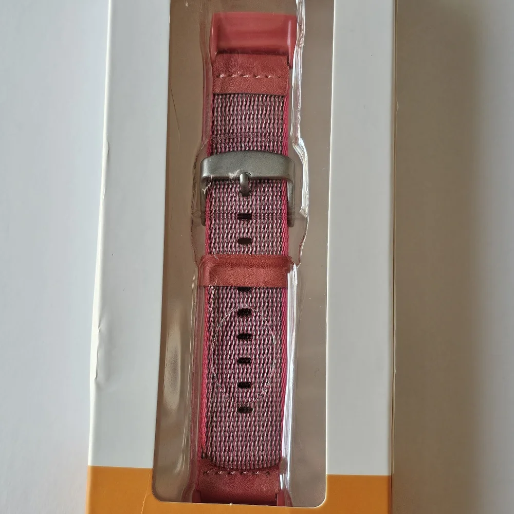 2-Piece Woven Nylon Watch Band for Fitbit Charge 3 - PINK